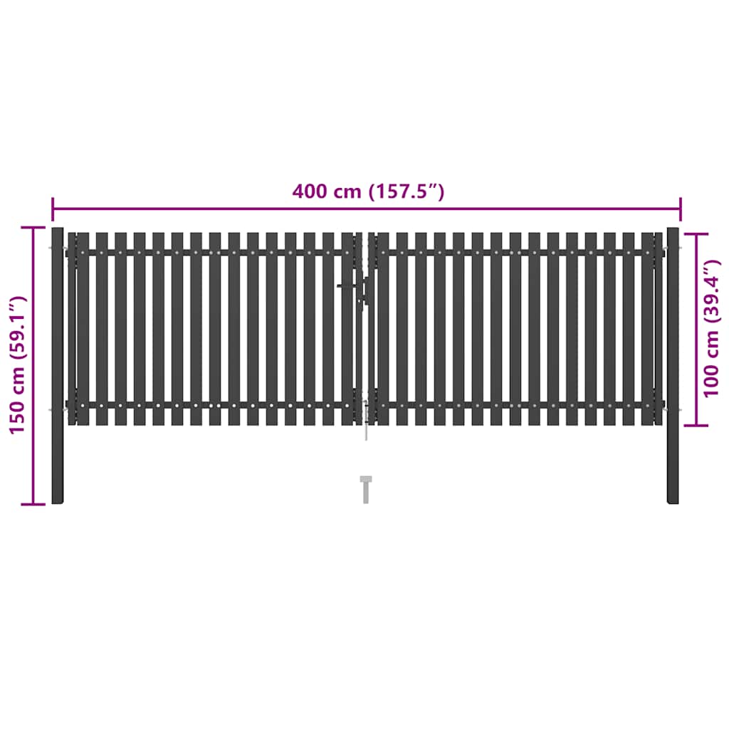 Zahradní Plotová Branka Ocelová Antracitová