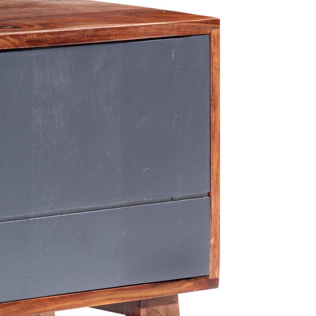 Tv Stolek Šedý 140 X 30 X 45 Cm Masivní Dřevo