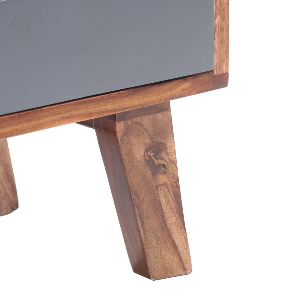 Tv Stolek Šedý 140 X 30 X 45 Cm Masivní Dřevo