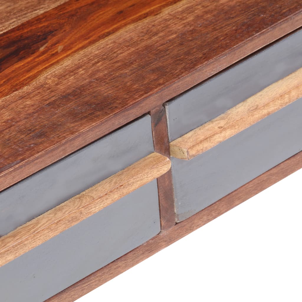 Konferenční Stolek Šedý 110 X 50 X 40 Cm Masivní Dřevo