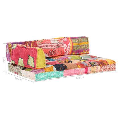 Poduška Na Pohovku Z Palet Vícebarevná Textil Patchwork