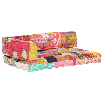 Poduška Na Pohovku Z Palet Vícebarevná Textil Patchwork
