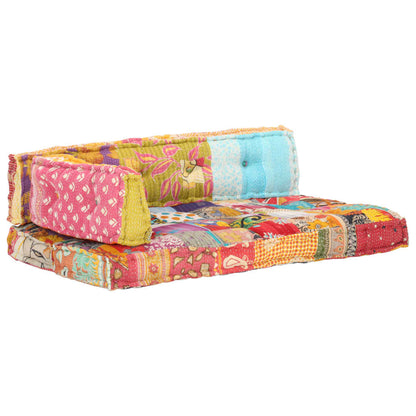 Poduška Na Pohovku Z Palet Vícebarevná Textil Patchwork