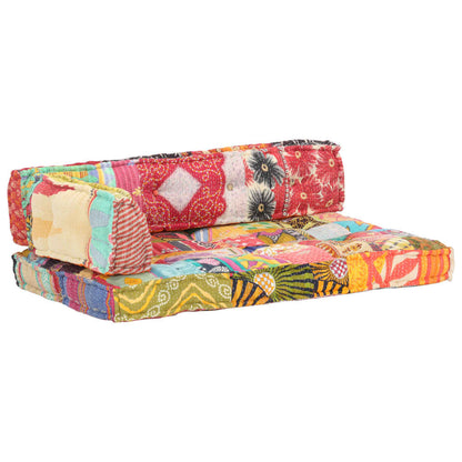 Poduška Na Pohovku Z Palet Vícebarevná Textil Patchwork