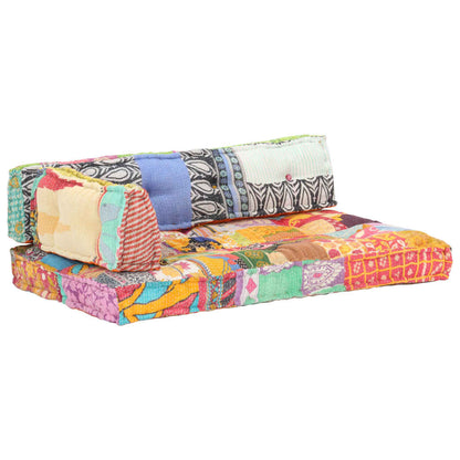 Poduška Na Pohovku Z Palet Vícebarevná Textil Patchwork