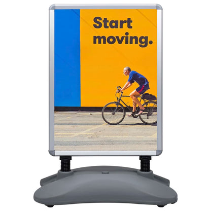 Stojan Na Plakát A1 Vodou Plněná Základna Šedý Hliník Slitina