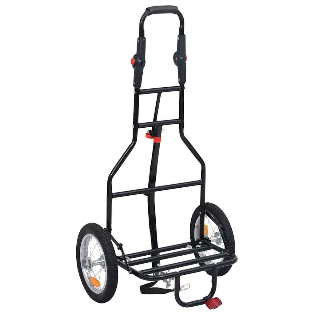 Skládací Vozík Za Kolo S Nákupní Taškou Modrý A Černý