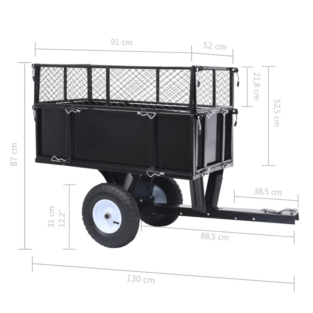 Sklápěcí přívěsný vozík pro zahradní sekačku nosnost 150 kg