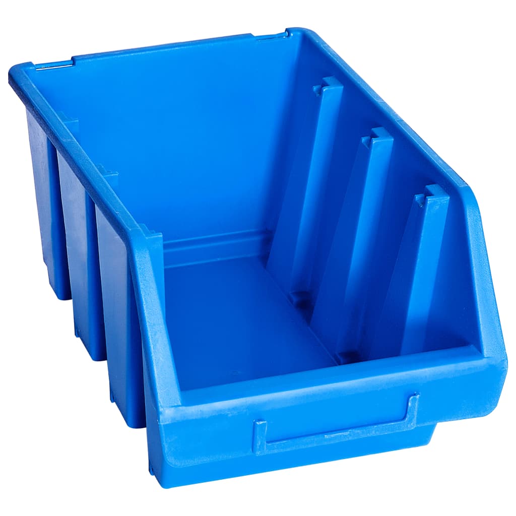 Stohovatelné Úložné Zásobníky 20 Ks Modré Plast