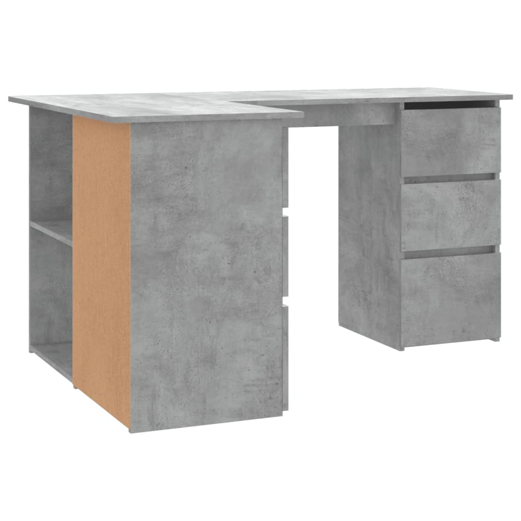 Rohový Psací Stůl Betonově Šedý 145 X 100 X 76 Cm Dřevotříska