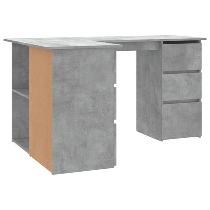 Rohový Psací Stůl Betonově Šedý 145 X 100 X 76 Cm Dřevotříska