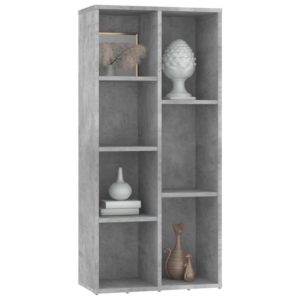 Knihovna Betonově Šedá 50 X 25 X 106 Cm Dřevotříska