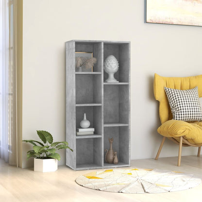 Knihovna Betonově Šedá 50 X 25 X 106 Cm Dřevotříska