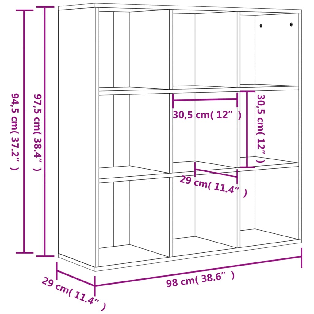 Knihovna Dub Sonoma 98 X 29 X 97,5 Cm Kompozitní Dřevo