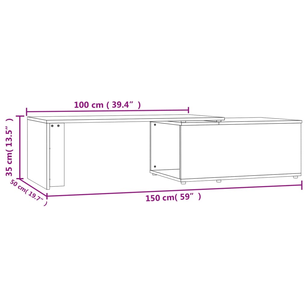 Konferenční Stolek 150 X 50 X 35 Cm Kompozitní Dřevo