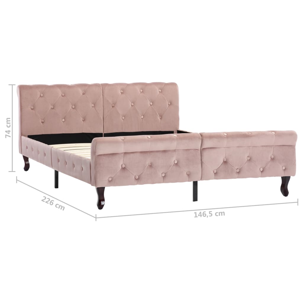 Rám Postele Růžový Samet 140 X 200 Cm