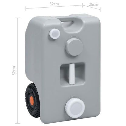 Nádrž Na Vodu Na Kolečkách Na Kempování 25 L Šedá