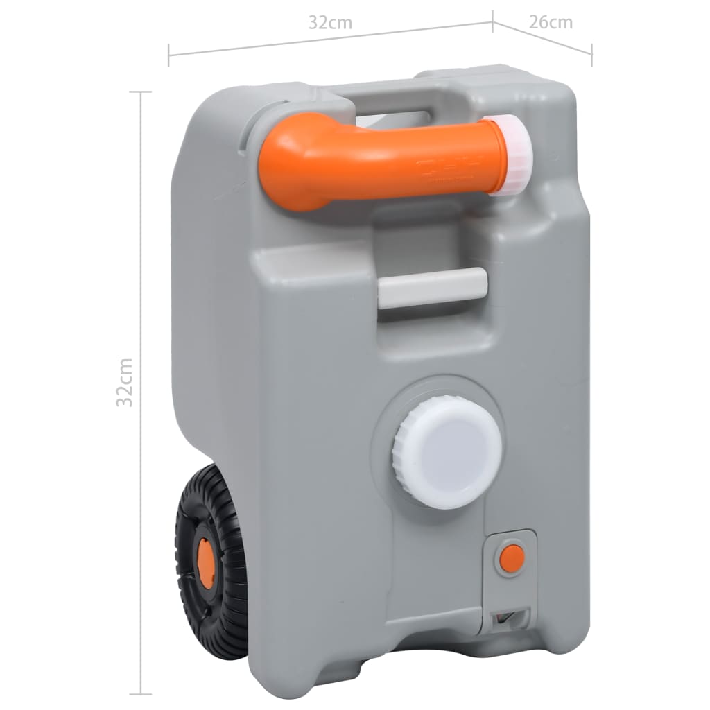 Nádrž Na Vodu Na Kolečkách Na Kempování 25 L Šedá