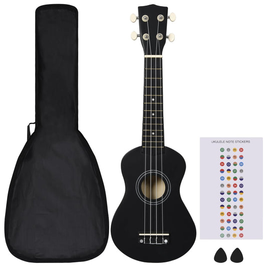 Set Soprano Ukulele S Obalem Pro Děti Černé