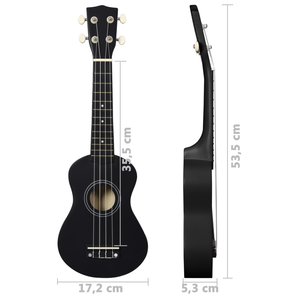 Set Soprano Ukulele S Obalem Pro Děti Černé