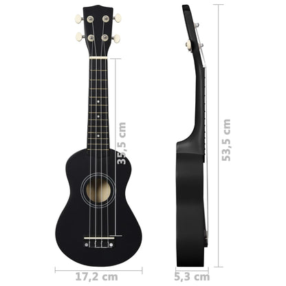 Set Soprano Ukulele S Obalem Pro Děti Černé