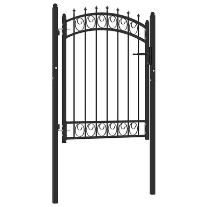 Plotová Branka Emmen S Hroty Ocelová 103 X 109,5 Cm Černá