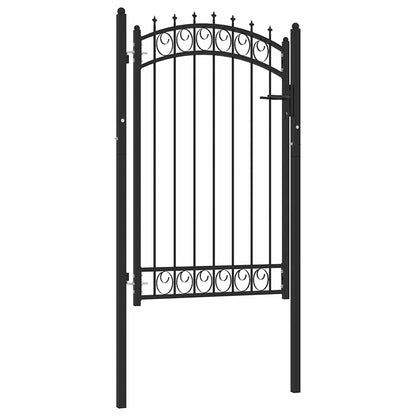 Plotová Branka Emmen S Hroty Ocelová 103 X 109,5 Cm Černá