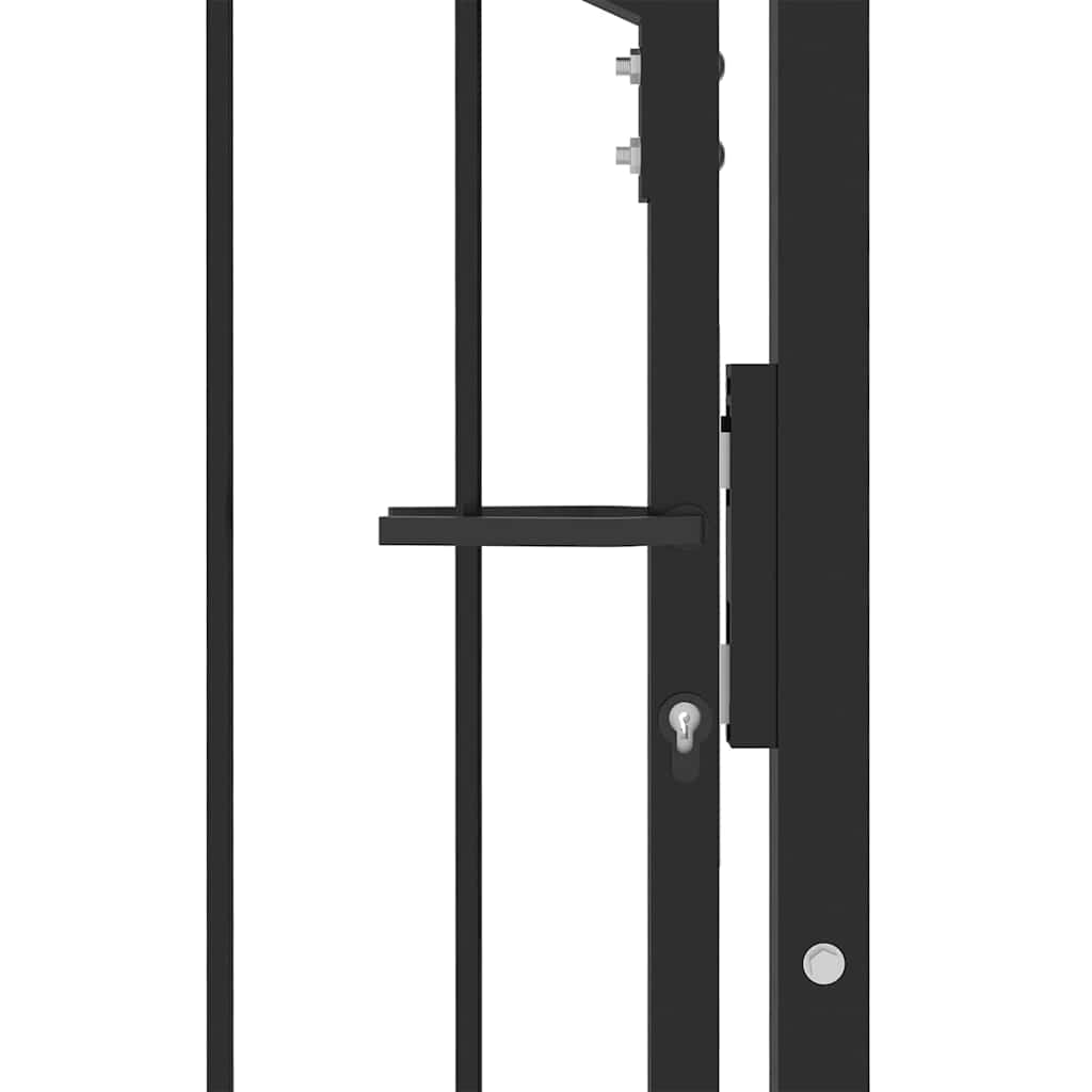 Brána S Hroty Emmen 100 X 175 Cm Práškově Lakovaná Ocel Černá