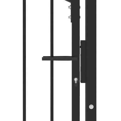 Brána S Hroty Emmen 100 X 175 Cm Práškově Lakovaná Ocel Černá