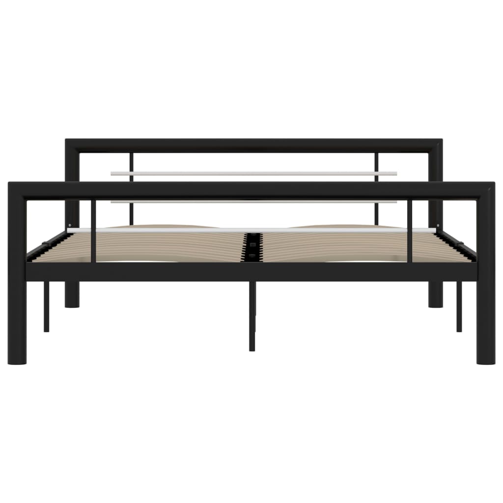 Rám Postele Černobílý Kov 120 X 200 Cm