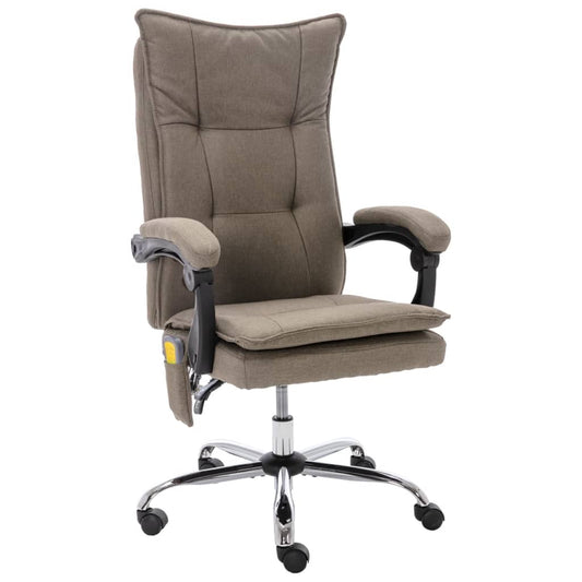 Masážní Kancelářská Židle Taupe Textil