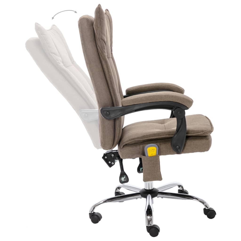 Masážní Kancelářská Židle Taupe Textil