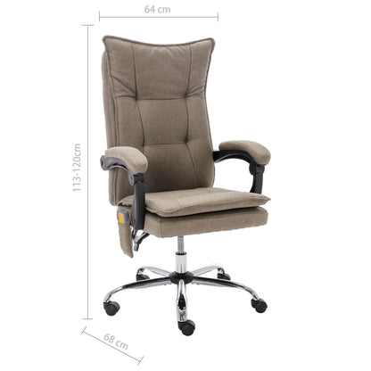 Masážní Kancelářská Židle Taupe Textil