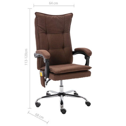 Masážní Kancelářská Židle Hnědá Textil