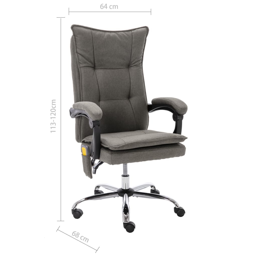 Masážní Kancelářská Židle Šedá Textil