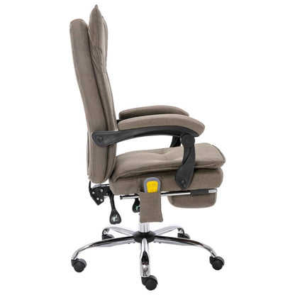 Masážní Kancelářská Židle Taupe Textil