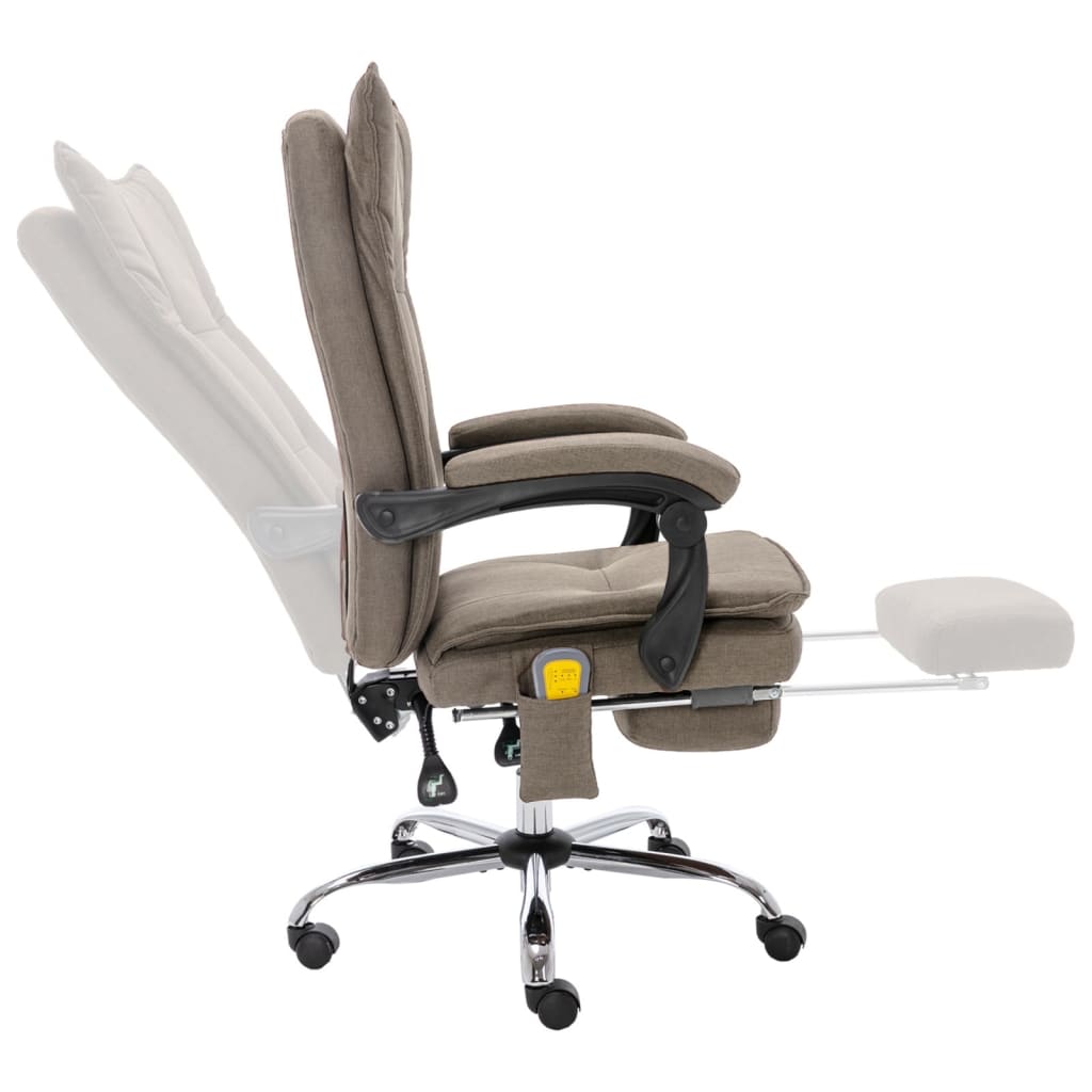 Masážní Kancelářská Židle Taupe Textil