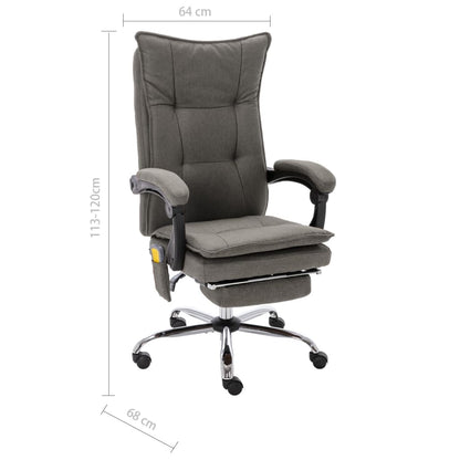 Masážní Kancelářská Židle Šedá Textil
