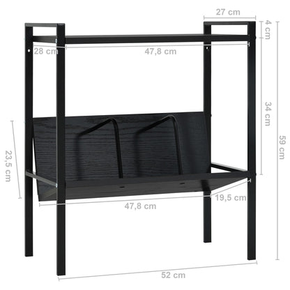 Knihovna Se 2 Policemi Černá 52 X 28 X 59 Cm Kompozitní Dřevo
