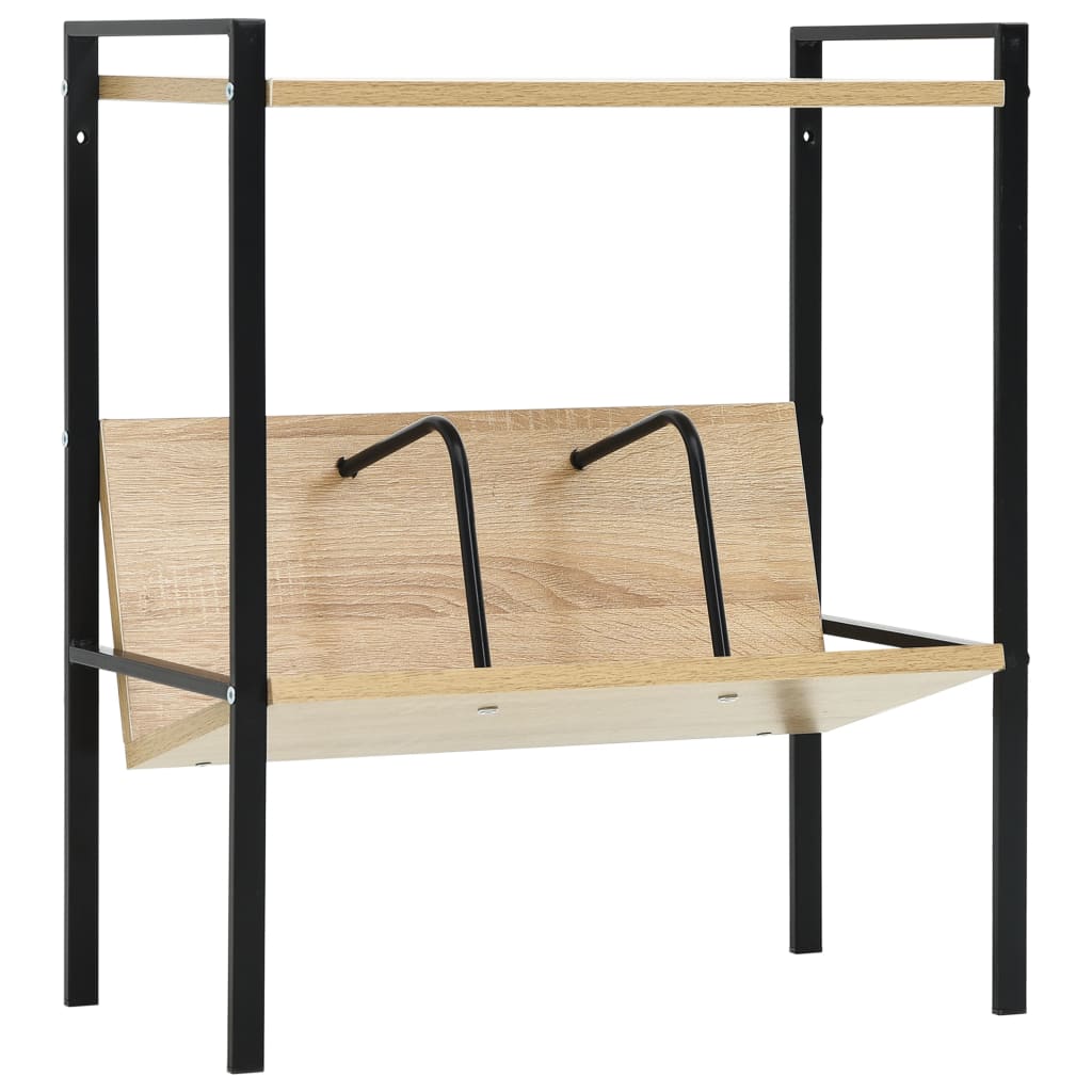 Knihovna Se 2 Policemi Černá 52 X 28 X 59 Cm Kompozitní Dřevo
