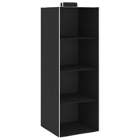 Závěsný Organizér Na Oblečení 2 Ks Se 4 Policemi Textil Černá