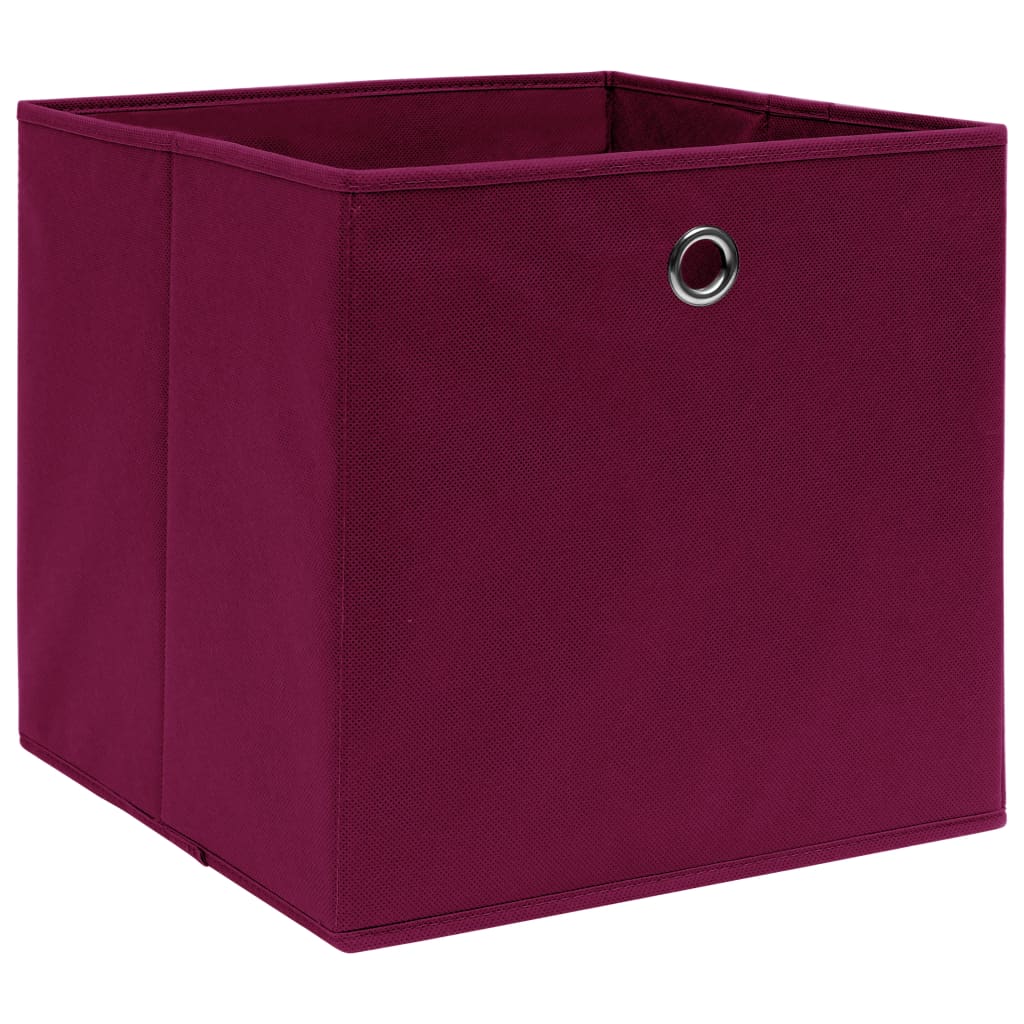 Úložné boxy 4 ks tmavě červené 32 x 32 x 32 cm textil