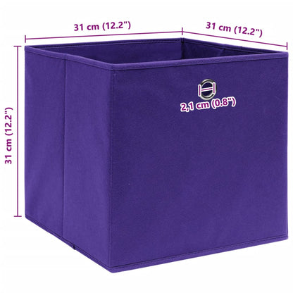 Úložné Boxy 4 Ks Fialové 32 X 32 X 32 Cm Textil