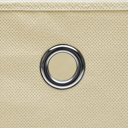 Úložné Boxy S Víky 4 Ks Krémové 32 X 32 X 32 Cm Textil