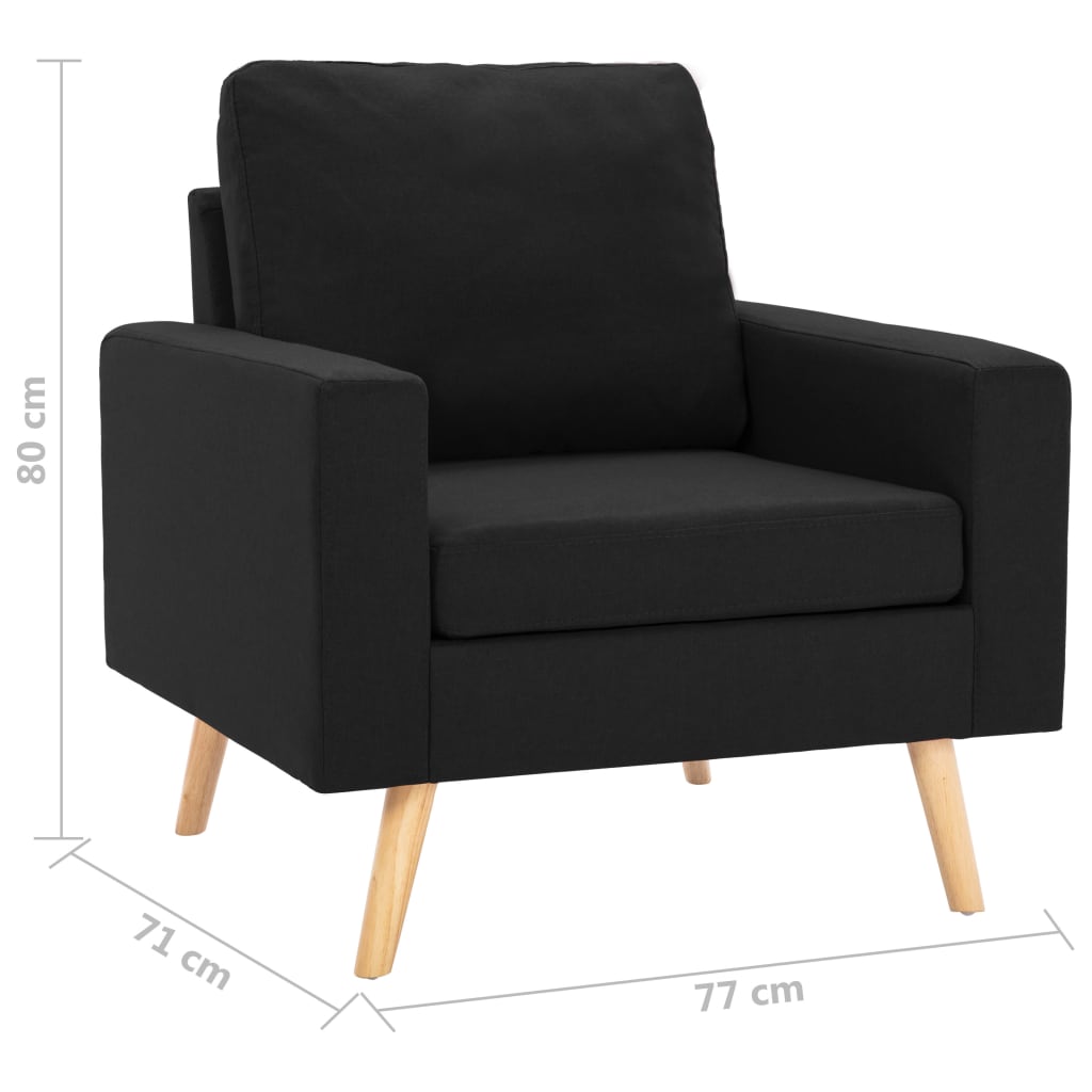 Křeslo Černé Textil