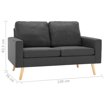 2Místná Pohovka Tmavě Šedá Textil