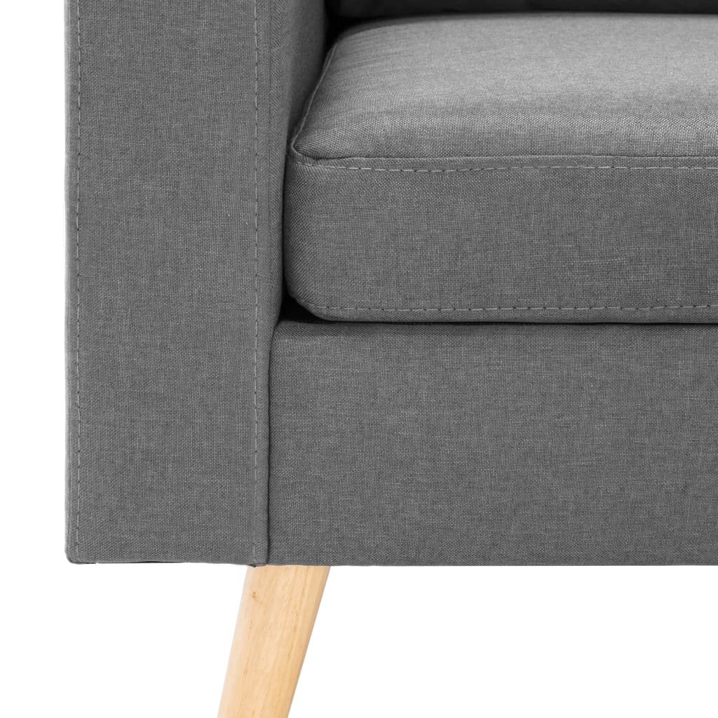3Dílná Pohovka Světle Šedá Textil
