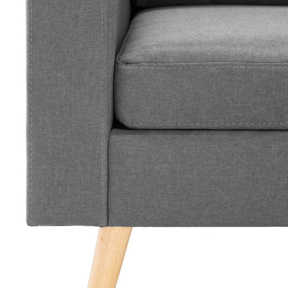 3Dílná Pohovka Světle Šedá Textil