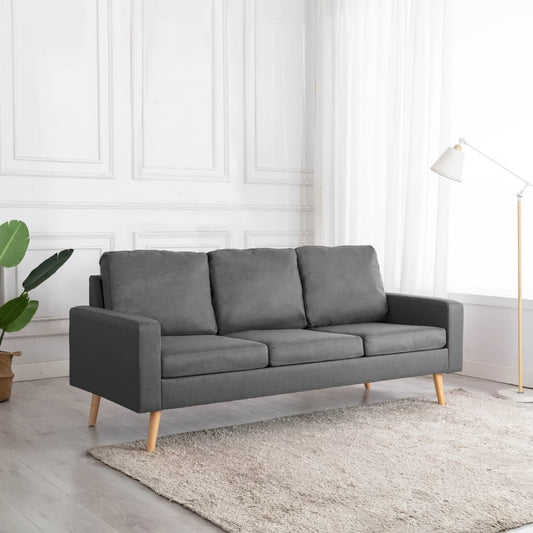 3Dílná Pohovka Světle Šedá Textil