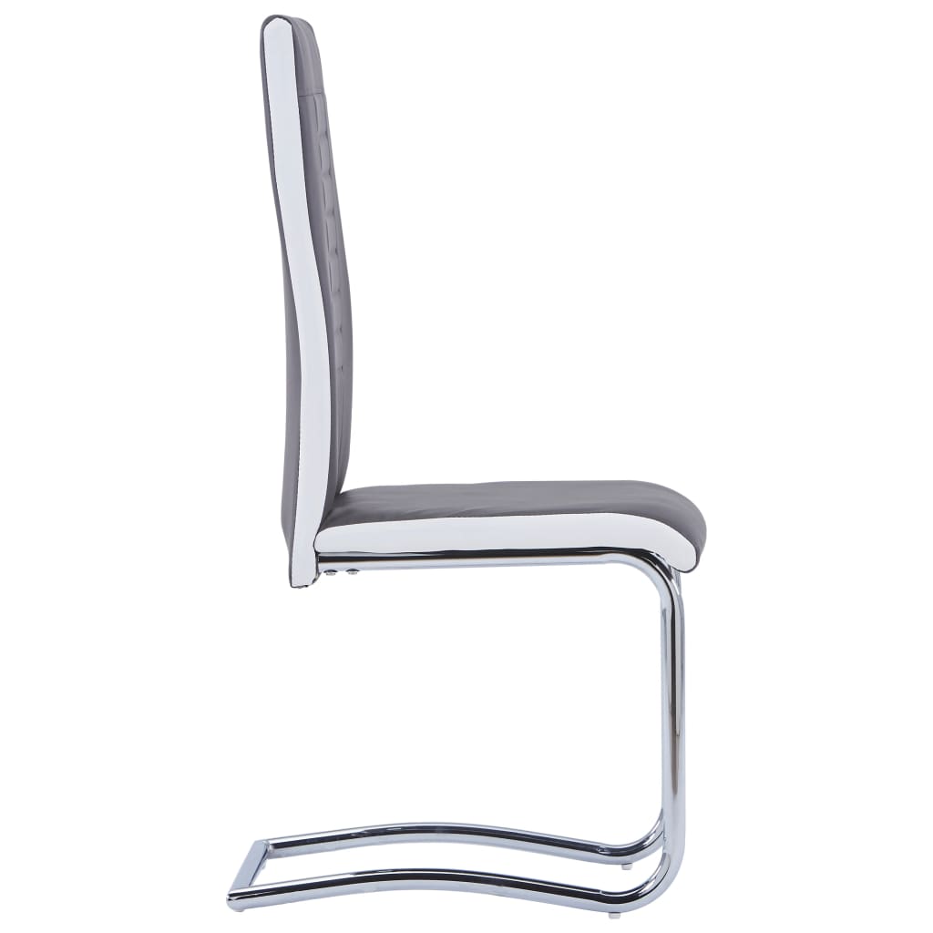 9Dílný Jídelní Set Umělá Kůže Šedý